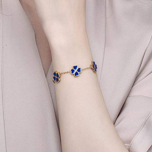 FLY FEI 18K Gold Plated Clover Lucky Link Bracelets