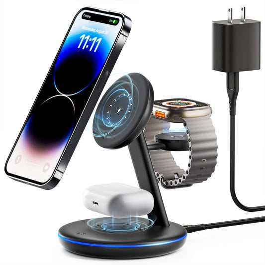 3 in 1 Charging Station for Apple Devices, Mag - Safe Charger Stand