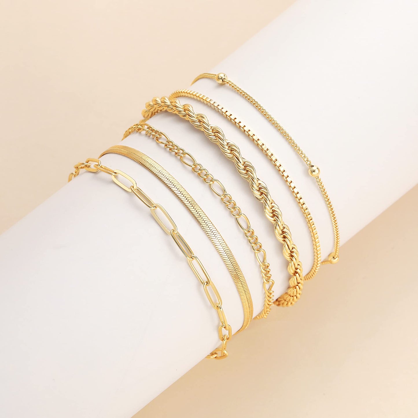 DEARMAY Gold Bracelets for Women 14K Real Gold Plated Jewelry